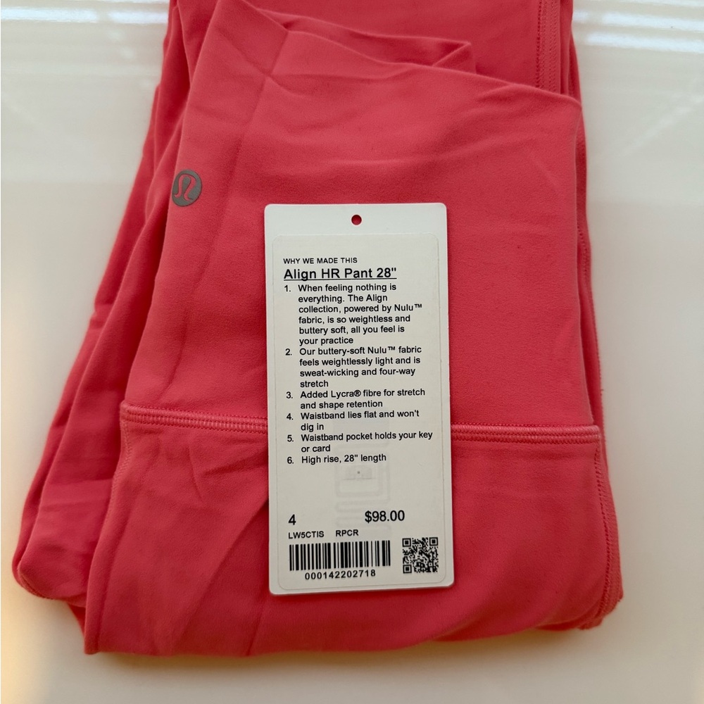 lululemon athletica Align HR Pant 28" in Coral Pink